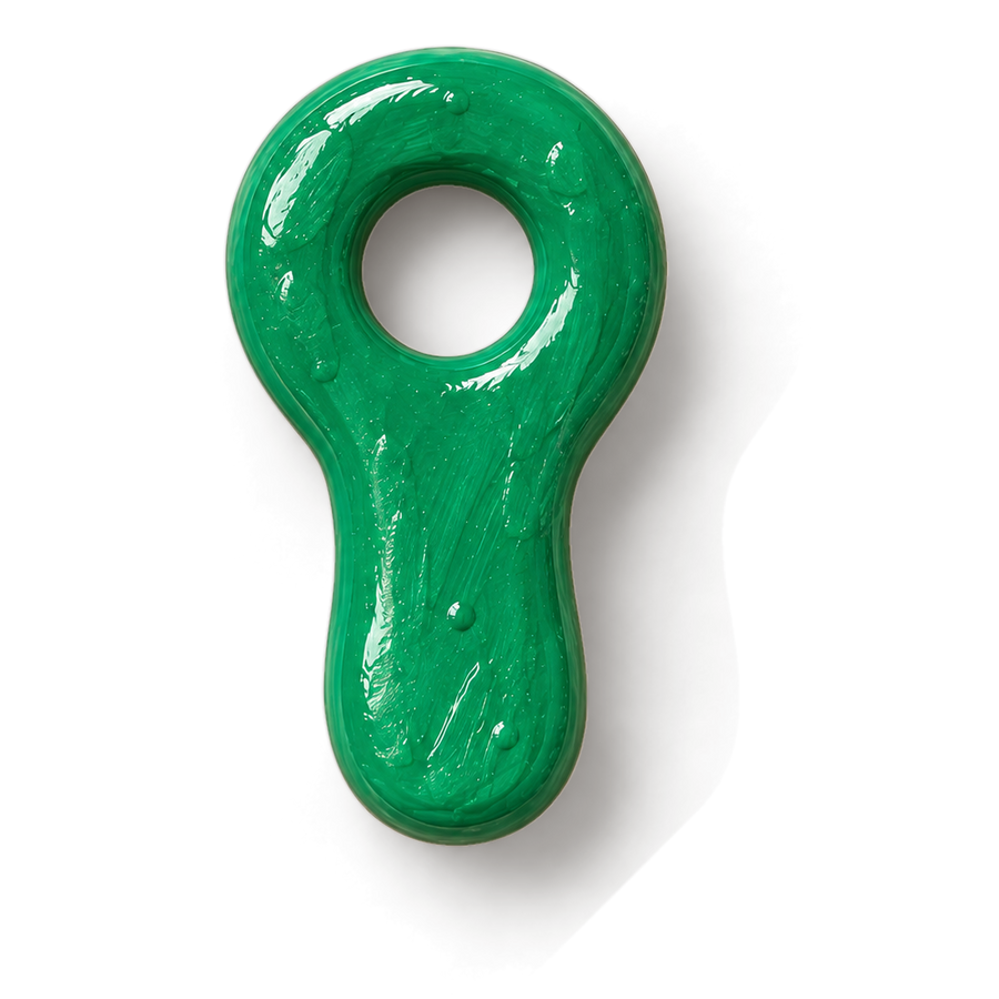 Mini Green Button, handmade clay piece by Atelier Clay