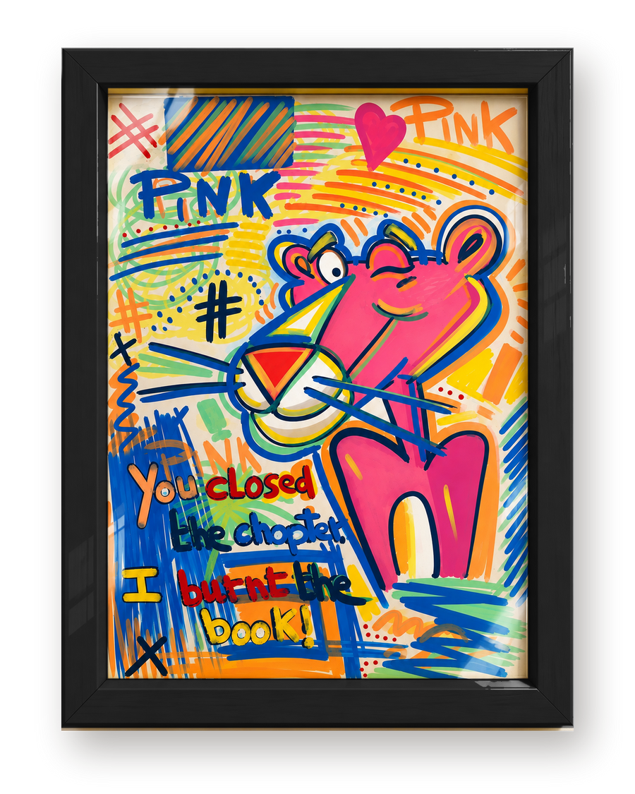 Framed Pink Scribble Artwork by Atelier Clay