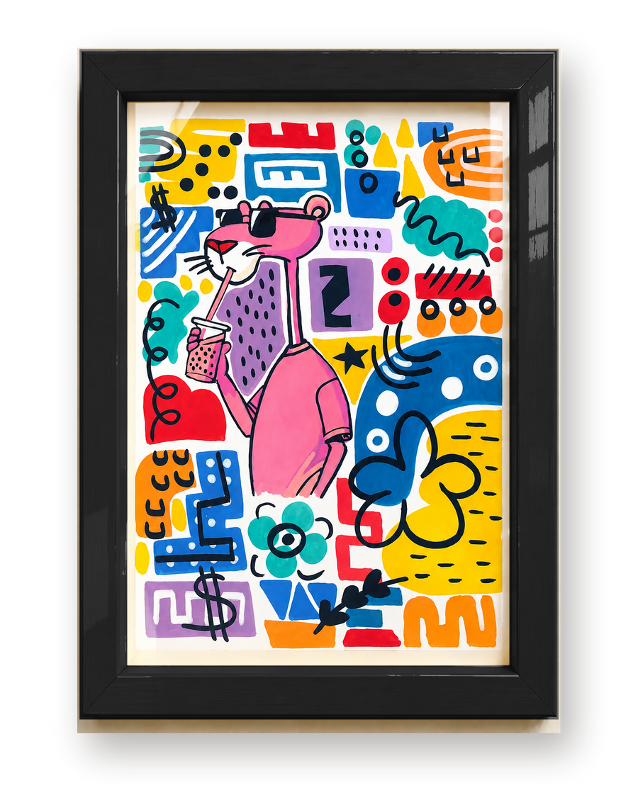 Framed Pink Pop Artwork by Atelier Clay