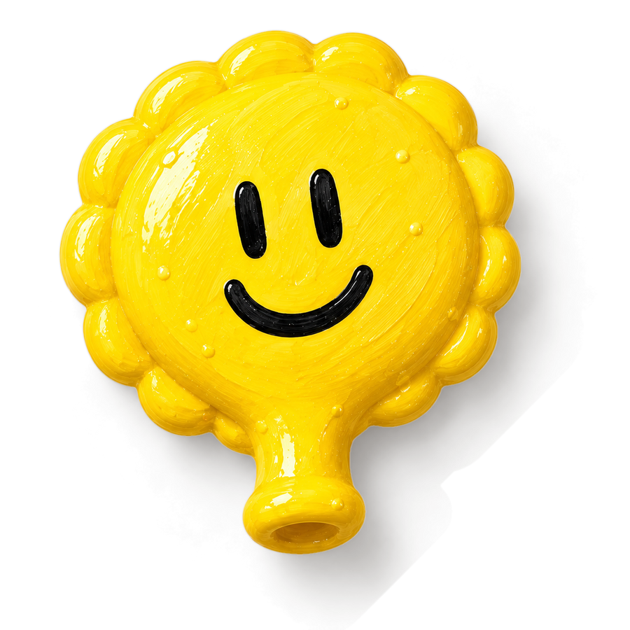 Smiley Balloon, handmade clay piece by Atelier Clay