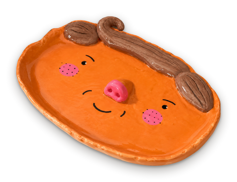 Piggy Face Plate by Atelier Clay